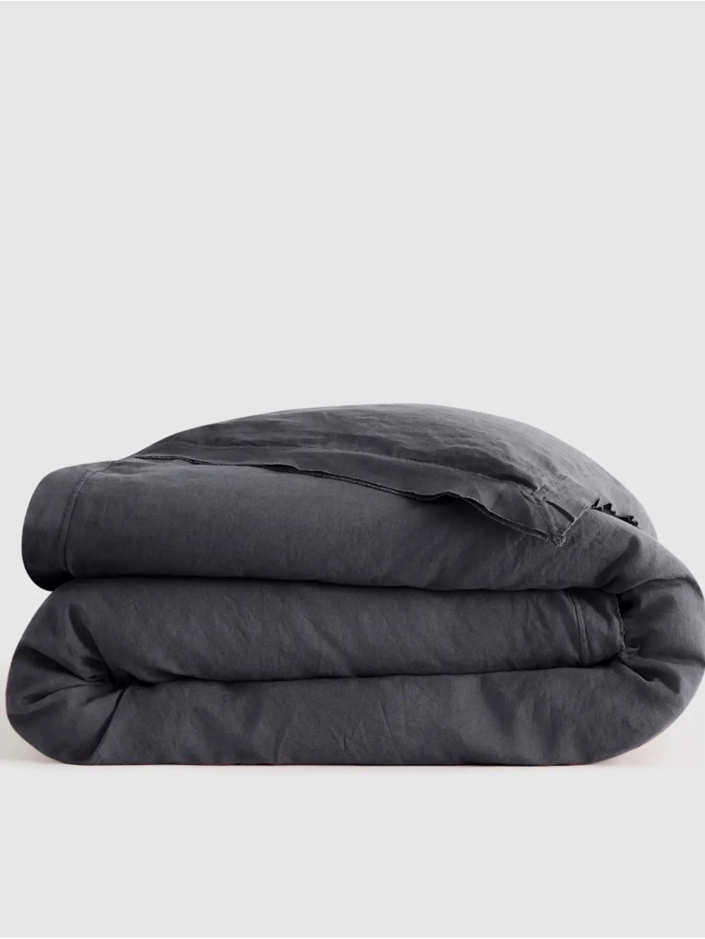 Quince European linen double flange Duvet Cover - Charcoal Gray